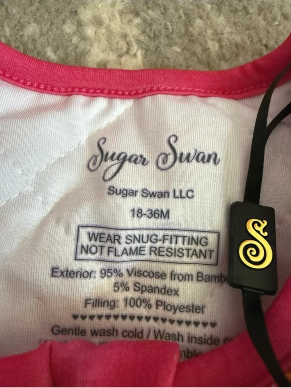 Sugar Swan Pink Carousel Print Kids Sleep Sack Romper